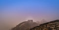 Foggy view in winter weather at The Great Wall Royalty Free Stock Photo