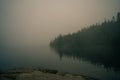 Foggy wawa lake in Northern Ontario near Wawa, Canada Royalty Free Stock Photo