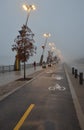 Foggy weather along the Mississippi river