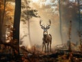 Foggy Whitetail Deer Buck