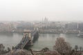 Foggy winter day in Budapest Royalty Free Stock Photo