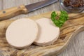 Foie gras on a cutting board Royalty Free Stock Photo