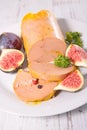Foie gras and fresh fig Royalty Free Stock Photo