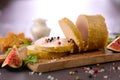 Foie gras and fresh fig Royalty Free Stock Photo