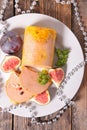 Foie gras and fresh fig Royalty Free Stock Photo