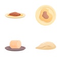 Foie gras icons set cartoon vector. Traditional foie gras dish