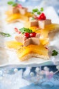 Foie gras on star-shaped toasts Royalty Free Stock Photo