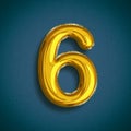 Foil Balloons Gold 6 Number, Golden Balloons number ready to use. Gold type Balloons