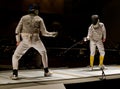 Foil Fencers In A Competitive Royalty Free Stock Photo