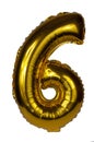 foil gold balloon number isolated on the white