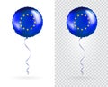 Foil Round Shaped Balloons in Vector as Europe National Flag