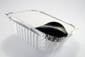 Foil Tray with Open Lid Royalty Free Stock Photo