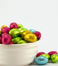 Foil wrapped Easter eggs. Royalty Free Stock Photo