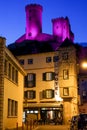 Middle Age Castle by night at Foix village