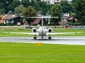 The beautiful Fokker 100 is taxing to the RW on the Airport in Innsbruck (INS/LOWI)