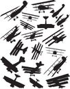 Fokker DR1 silhouettes Royalty Free Stock Photo