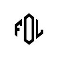 FOL letter logo design with polygon shape. FOL polygon and cube shape logo design. FOL hexagon vector logo template white and Royalty Free Stock Photo