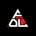 FOL triangle letter logo design with triangle shape. FOL triangle logo design monogram. FOL triangle vector logo template with red Royalty Free Stock Photo