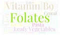 Folates horizontal word cloud. Royalty Free Stock Photo