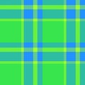 Fold seamless pattern plaid, spring texture background textile. Swatch tartan fabric check vector in green and sky blue colors Royalty Free Stock Photo