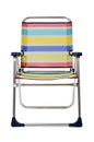 Foldable beach chair on a white background