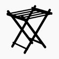 Foldable drying rack black glyph icon laundry tool Royalty Free Stock Photo