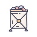 foldable laundry basket color vector doodle simple icon Royalty Free Stock Photo