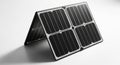 Foldable Portable Solar Panel Array on a White Background with Soft Shadows renewable energy Royalty Free Stock Photo