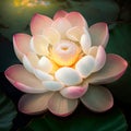 folde lotus floating in water concept of oriental GENERATIVE AI, GENERATIVE, AI