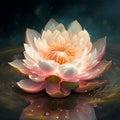 folde lotus floating in water concept of oriental GENERATIVE AI, GENERATIVE, AI