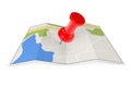 Folded Abstract Navigation Map with Pin