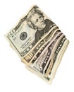 Folded American bills Royalty Free Stock Photo