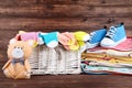 Folded baby clothes