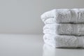 Folded Bath Towels on Table Royalty Free Stock Photo
