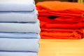 Folded bed linen or duvet cover Royalty Free Stock Photo