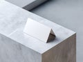 Blank Table Tent Card Mockup on Concrete Surface Royalty Free Stock Photo