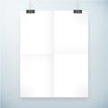 Folded blank paper poster template Royalty Free Stock Photo