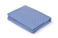 Folded blue cotton bedsheet