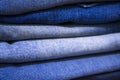 folded blue jeans pant pattern texture can be used as a background Royalty Free Stock Photo