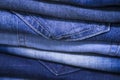 folded blue jeans pant pattern texture can be used as a background Royalty Free Stock Photo