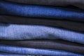 folded blue jeans pant pattern texture can be used as a background Royalty Free Stock Photo