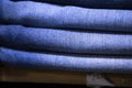 folded blue jeans pant pattern texture Royalty Free Stock Photo