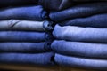 folded blue jeans pant pattern texture Royalty Free Stock Photo