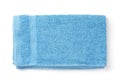 Folded blue terry towel