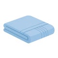 Folded blue towel illustration on a plain white background. The towel features two Royalty Free Stock Photo