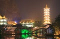 Folded Brocade Hill pagoda landcape Guilin China Royalty Free Stock Photo