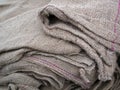 Folded Burlap Sacks Royalty Free Stock Photo