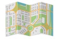 Folded city map. Abstract cartography