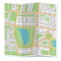 Folded city map