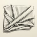 Folded cloth depicted in pencil, showing intricate shading and texture. The fabric is Royalty Free Stock Photo